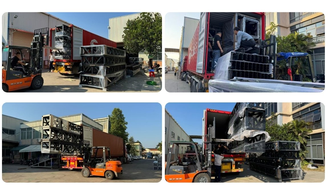 Aluminum truss shipment from GF-Truss factory