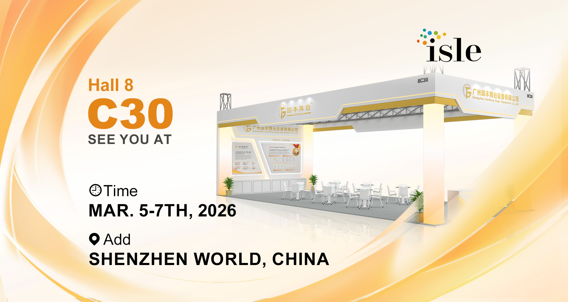 GF-Truss presenta innovadoras soluciones de soporte de pared LED en ISLE 8C30