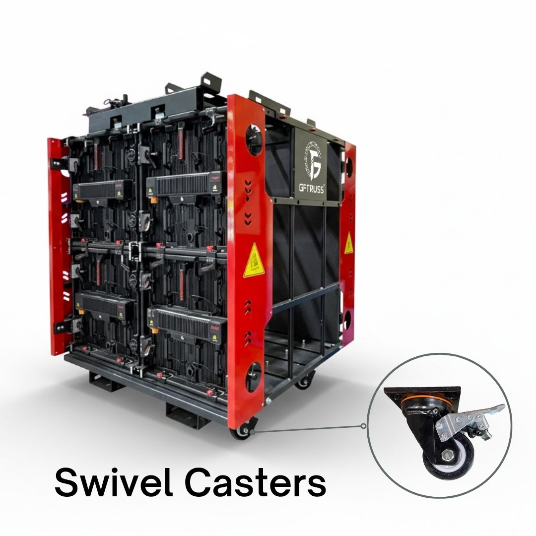LED display touring dolly with swivel casters