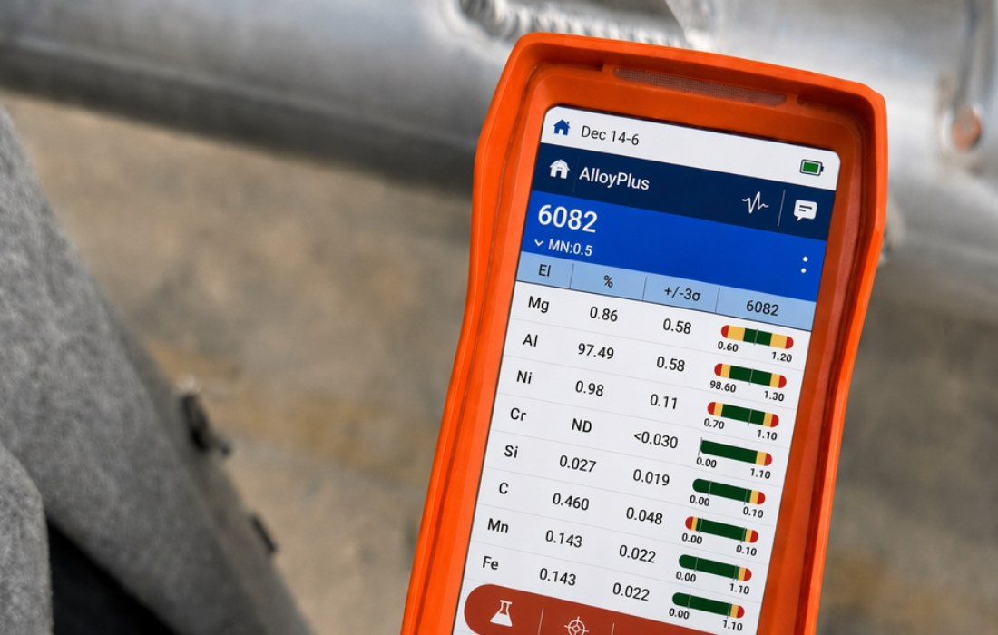 Quality control verification of 6082-T6 aluminum raw material
